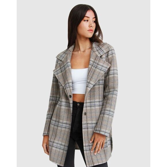 Belle & Bloom Ex-Boyfriend Wool Blend Oversized Jacket Plaid Size S $238.00 - Picture 2 of 13